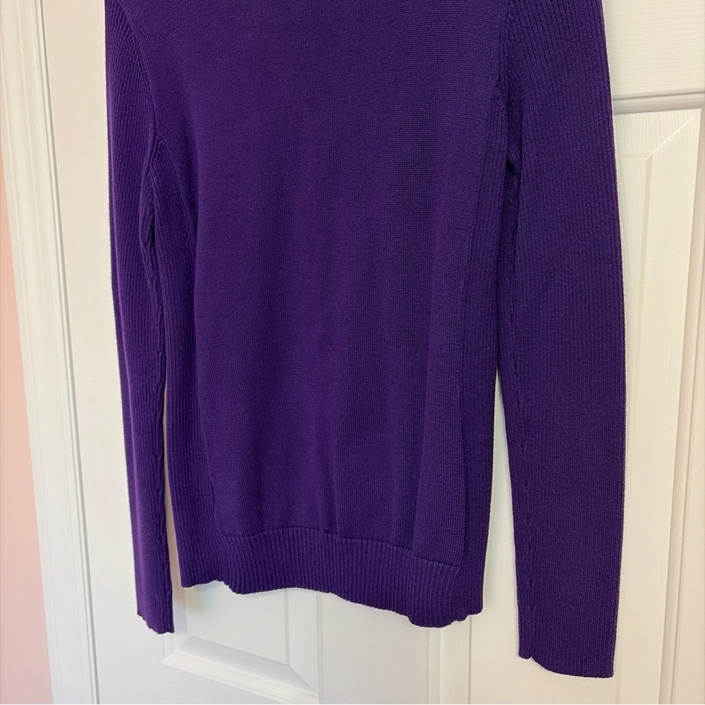 Polo Ralph Lauren Sport Women’s Purple Full Zip Sweater, Size Small - Picture 6 of 7